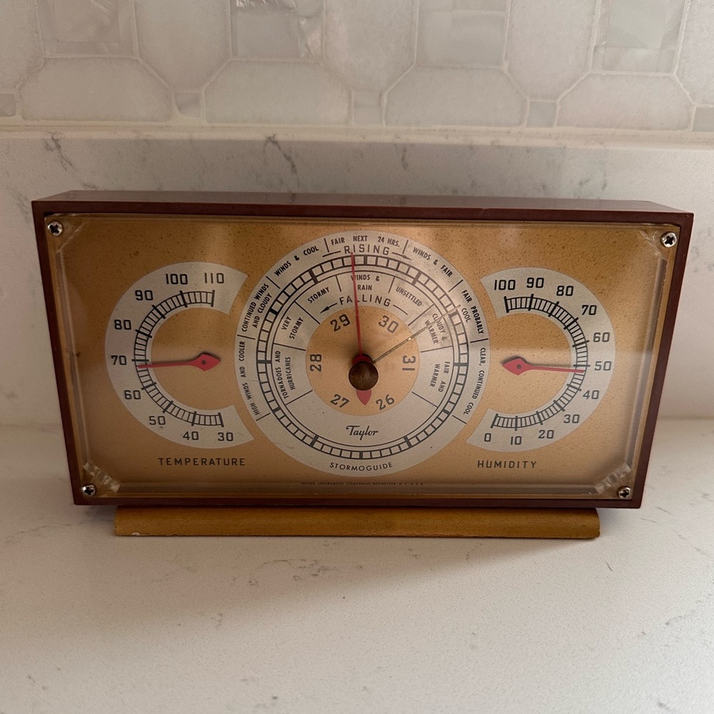 Midcentry Modern Decor Taylor Stormoguide Temperature and Barometer